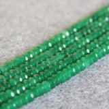 6*8mm Green Chalcedony Beads Round Faceted Stone 15in