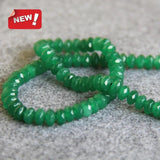 6*8mm Green Chalcedony Beads Round Faceted Stone 15in