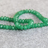 6*8mm Green Chalcedony Beads Round Faceted Stone 15in