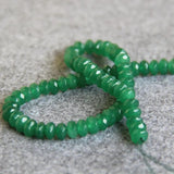 6*8mm Green Chalcedony Beads Round Faceted Stone 15in