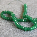 6*8mm Green Chalcedony Beads Round Faceted Stone 15in