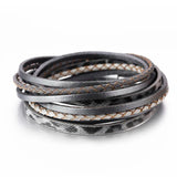 Leopard Leather Bracelets for Women Men Wide Wrap Statement Jewelry