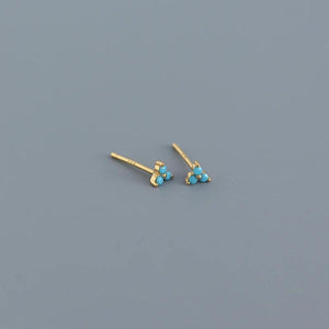925 Silver Zircon Circle Stud Earrings for Women