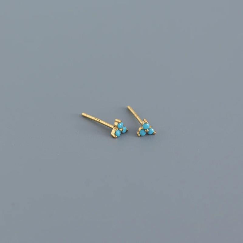925 Silver Zircon Circle Stud Earrings for Women