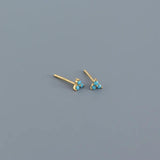 925 Silver Zircon Circle Stud Earrings for Women