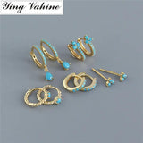925 Silver Zircon Circle Stud Earrings for Women
