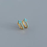 925 Silver Zircon Circle Stud Earrings for Women