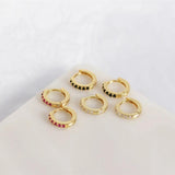 925 Silver Zircon Circle Stud Earrings for Women