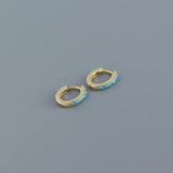 925 Silver Zircon Circle Stud Earrings for Women