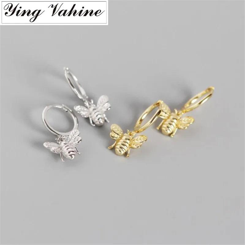 925 Silver Honeybee Pendant Stud Earrings