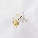 925 Silver Honeybee Pendant Stud Earrings