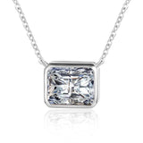 LaVixMia 316 Sterling Silver Radiant Cut Pendant Necklace CZ Zircon Jewelry Gift