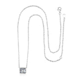 LaVixMia 316 Sterling Silver Radiant Cut Pendant Necklace CZ Zircon Jewelry Gift