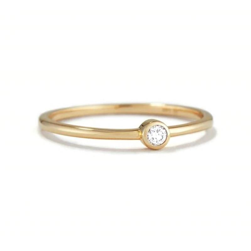 Classic Moissanite Ring 925 Sterling Silver 18k Plated Engagement Ring