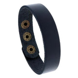 Retro Vintage Punk Style Leather Bracelet with Button Clasp