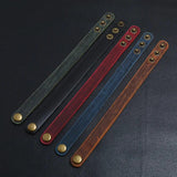 Retro Vintage Punk Style Leather Bracelet with Button Clasp