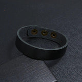 Retro Vintage Punk Style Leather Bracelet with Button Clasp