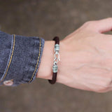 Sanskrit Leather Bracelet Wrap Bangle Men