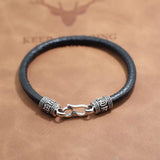 Sanskrit Leather Bracelet Wrap Bangle Men