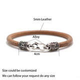 Sanskrit Leather Bracelet Wrap Bangle Men