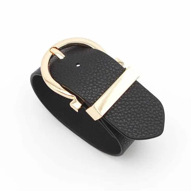 Punk Leather Bracelets for Women Wide Wrap Bangle