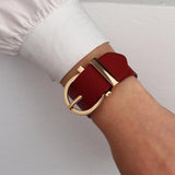Punk Leather Bracelets for Women Wide Wrap Bangle