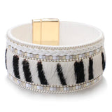 Boho Tiger Leopard Leather Bracelet Women Ethnic Punk Wide Wrap