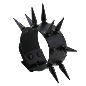 Gothic Harajuku Rivet Wrap Bracelet PU Leather Bracelet Vintage Punk Wide Bangle