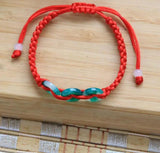 Hand-Woven Men & Women Safety Buckle Red Rope Bracelet