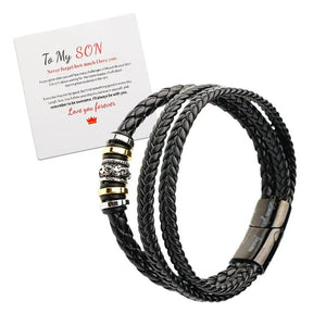 Love You Forever Leather Braided Bracelet for Men