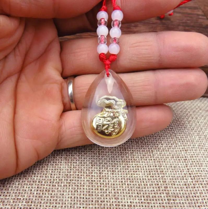 Avalokitesvara Crystal Red Rope Necklace