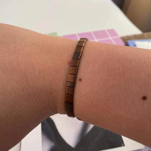 Boho Hematite Tila Beads Elastic Bracelet Gift