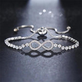 Rose Silver CZ Chain Bracelet for Women Girls