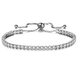 Rose Silver CZ Chain Bracelet for Women Girls