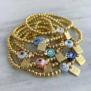 Boho Evil Eye Copper Beaded Rope Bracelet For Girls Gift