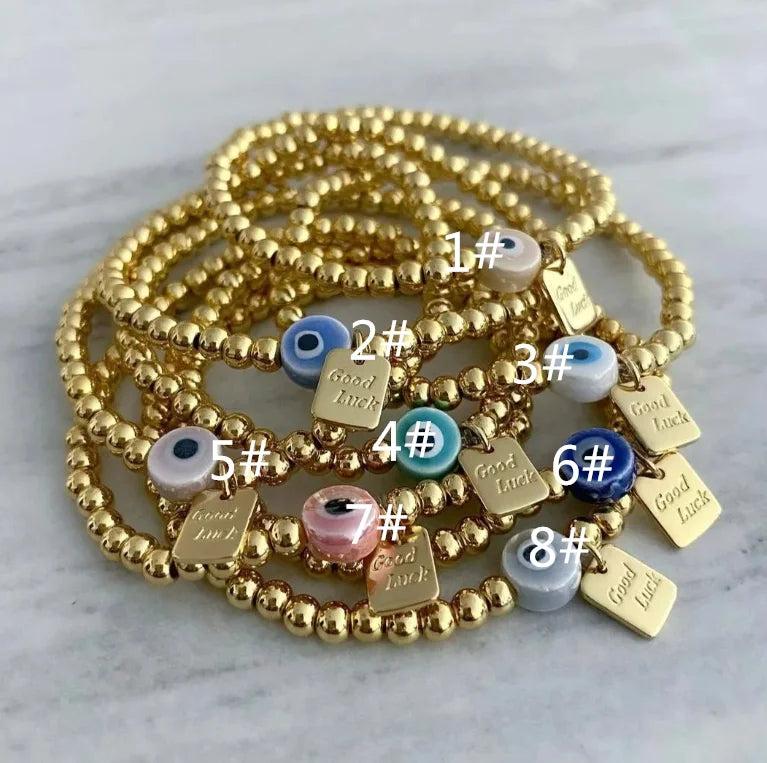 Boho Evil Eye Copper Beaded Rope Bracelet For Girls Gift