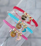 Boho Evil Eye Copper Beaded Rope Bracelet For Girls Gift