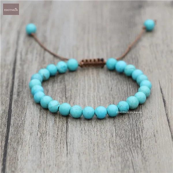Colorful 6mm Beads Braided Wrap Bracelets For Women Girls Friendship Jewelry