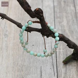 Colorful 6mm Beads Braided Wrap Bracelets For Women Girls Friendship Jewelry
