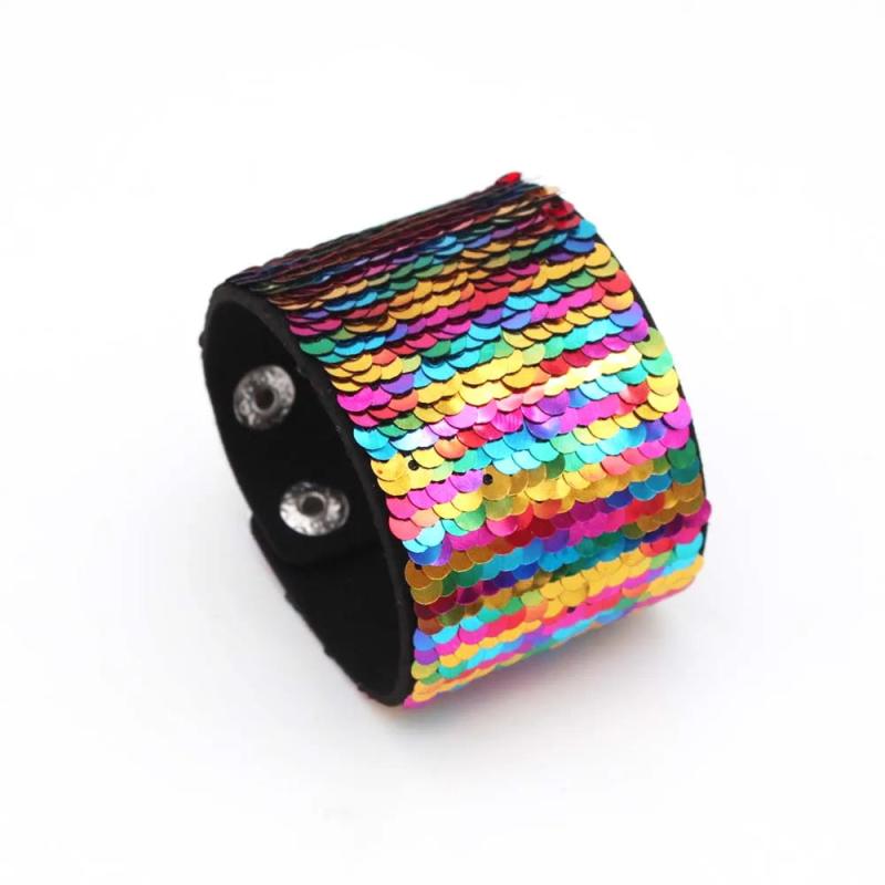 Reversible Sequin Glitter Slap Bracelets for Kids