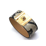 Snake Leopard Grain Wide Leather Bracelet Club Joker Women
