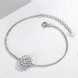 City Girls Silver Bracelet 1 Diamond Sunflower Chain Bracelet Rose Gift