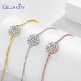 City Girls Silver Bracelet 1 Diamond Sunflower Chain Bracelet Rose Gift