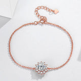 City Girls Silver Bracelet 1 Diamond Sunflower Chain Bracelet Rose Gift