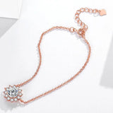 City Girls Silver Bracelet 1 Diamond Sunflower Chain Bracelet Rose Gift