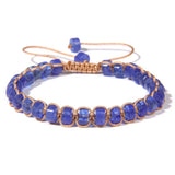 Multicolor Stone Braided Bracelet 3*6mm Sea Sediments Beads Adjustable Bracelet