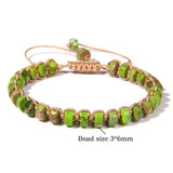 Multicolor Stone Braided Bracelet 3*6mm Sea Sediments Beads Adjustable Bracelet