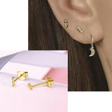 925 Silver Tiny Stud Earrings for Women