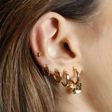 925 Silver Small Round Beads Stud Earrings for Women