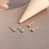 925 Silver Small Round Beads Stud Earrings for Women